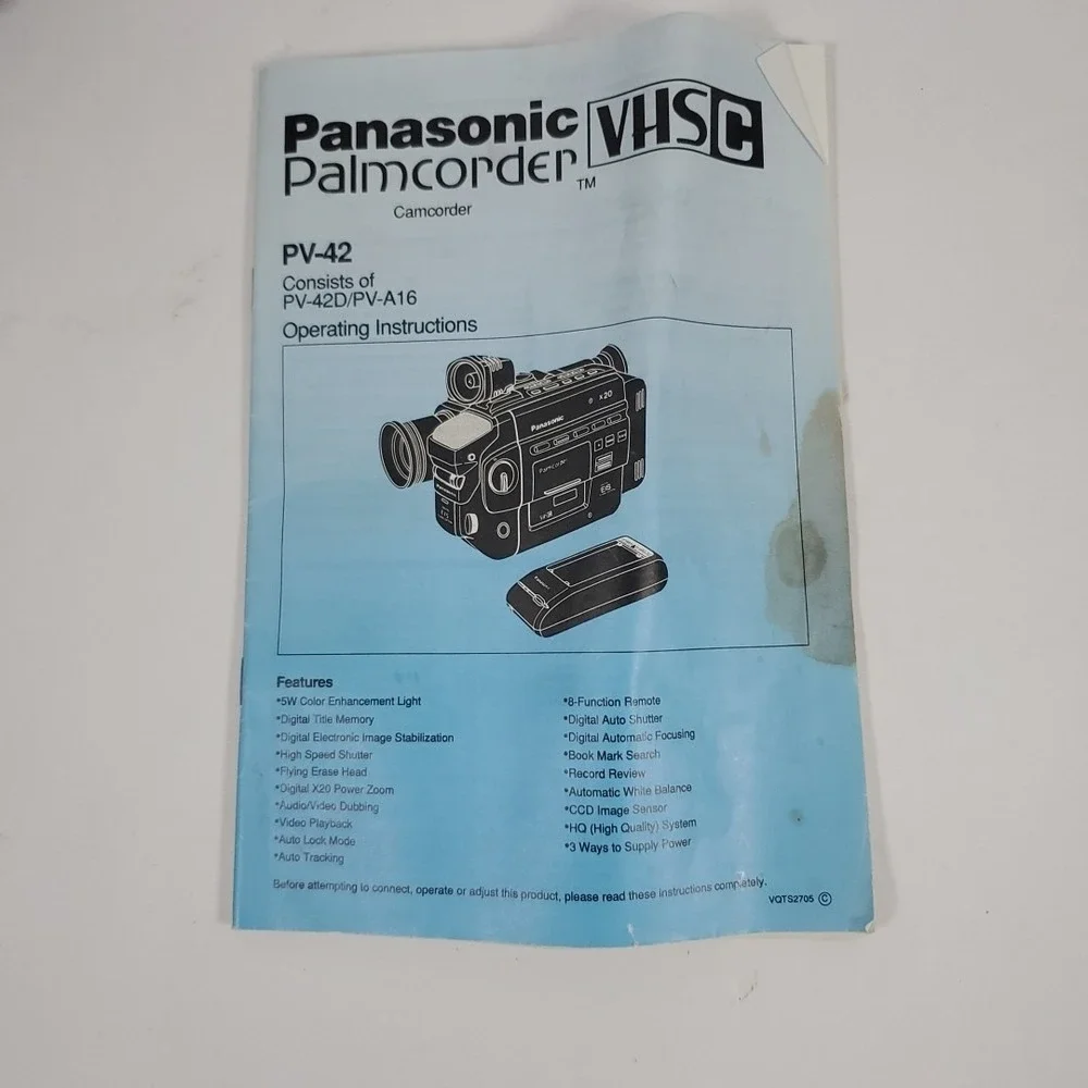 Panasonic Palmcorder-PV-42 As is For Parts Untested